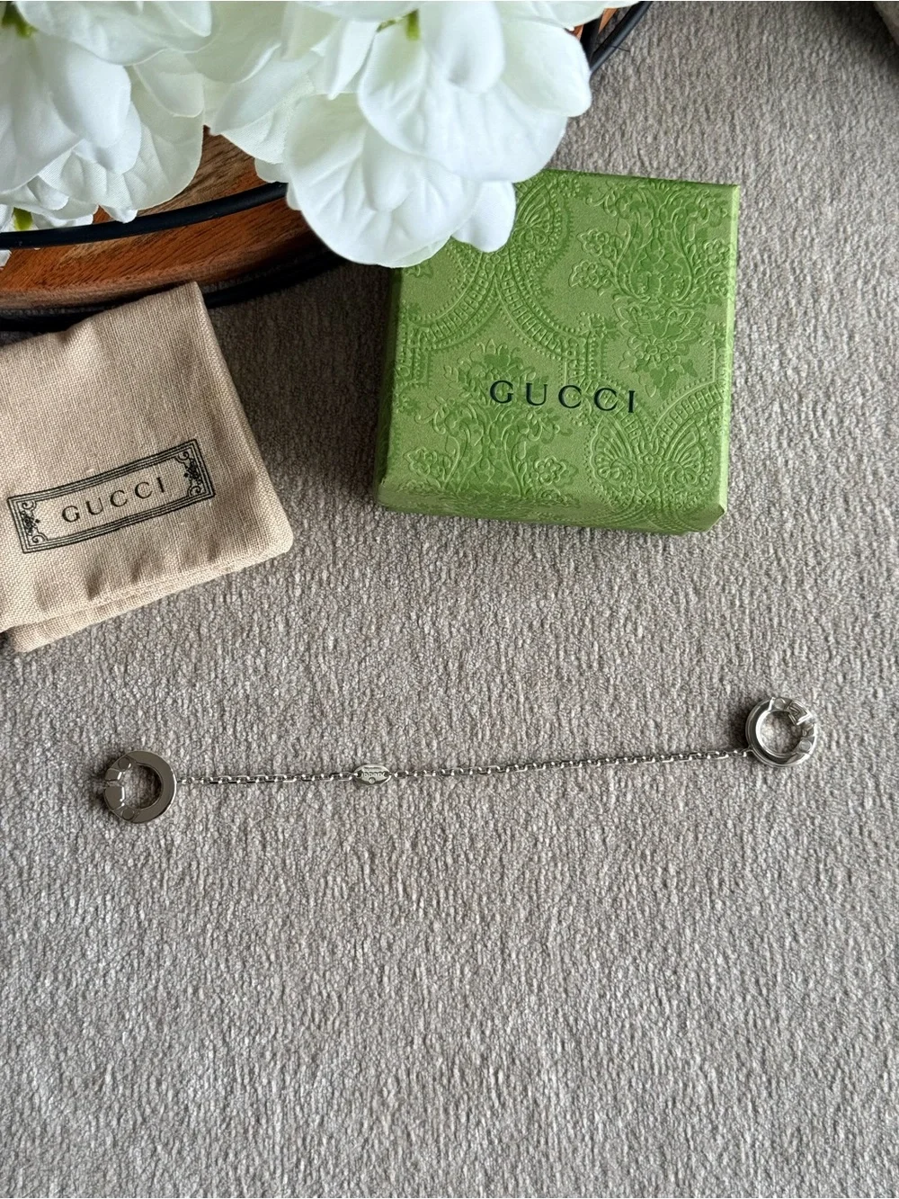 Gucci Silver Interlocking G Chain Bracelet Size Small Brand New